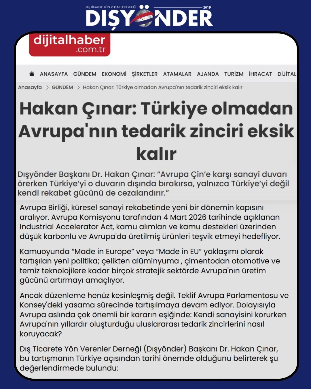 DİŞYÖNDER Medyada Biz